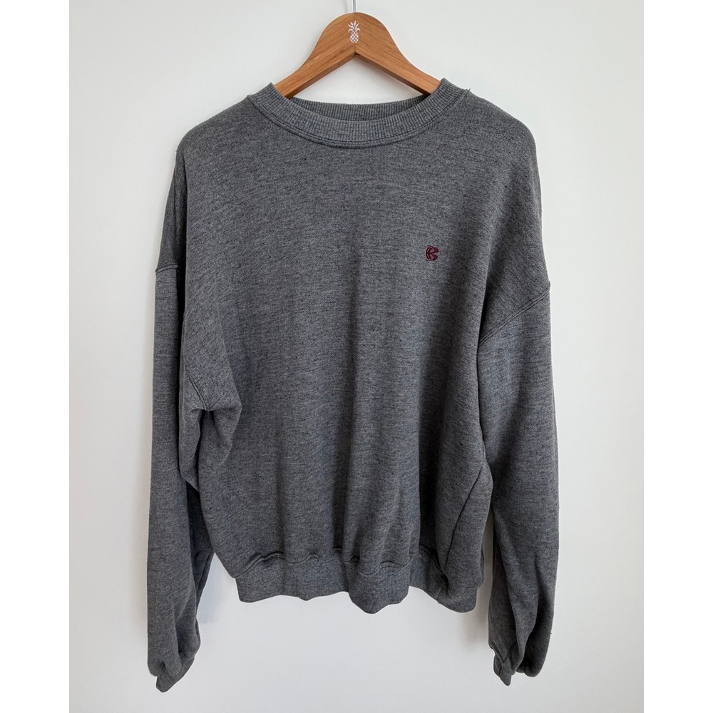 Vintage Bugle Boy Mens Embroidered Logo Sweatshirt XL Gray Pullover Y2K